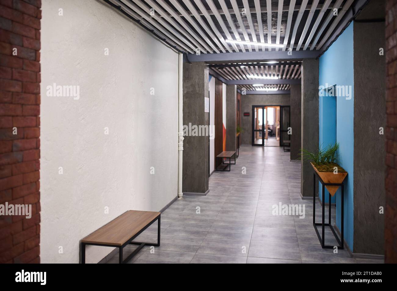 Modern coworking office hall interior. Workplace and lifestyle concept ...