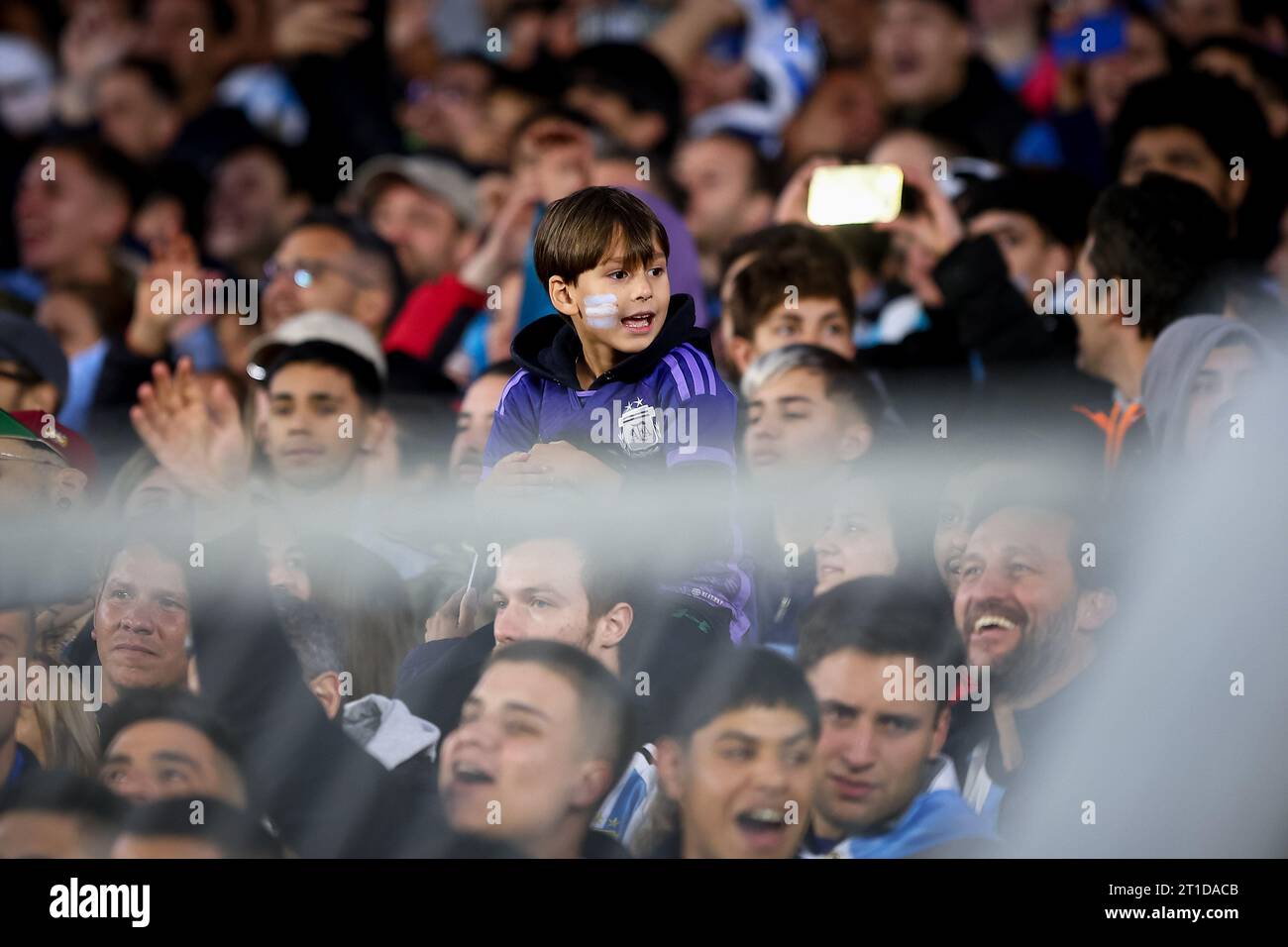 Argentina fans seen during the match between Argentina and Paraguay as part of FIFA World Cup 2026 Qualifier at Estadio Monumental Antonio Vespucio Liberti. Final score; Argentina 1 - 0 Paraguay (Photo by Roberto Tuero / SOPA Images/Sipa USA) Stock Photo