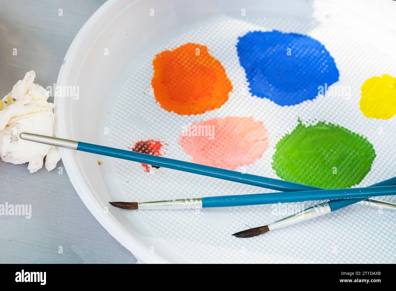 Paints, brushes, water. Everything that is necessary for the beginning