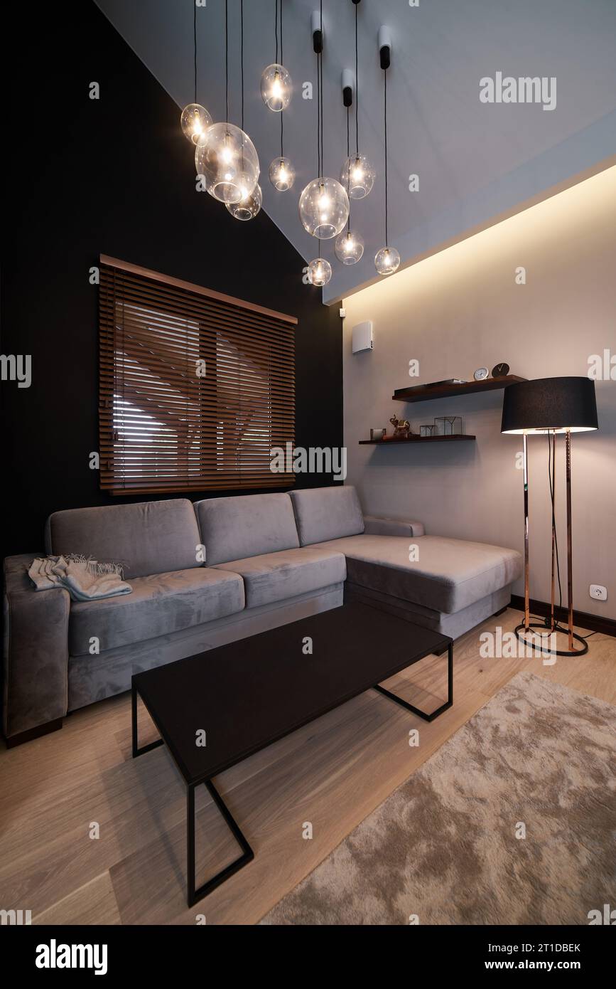 modern living room hall with modern furniture Stock Photo - Alamy