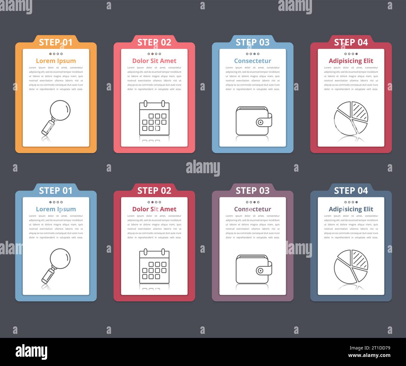 Set of infographic elements with numbers, line icons and place for your ...