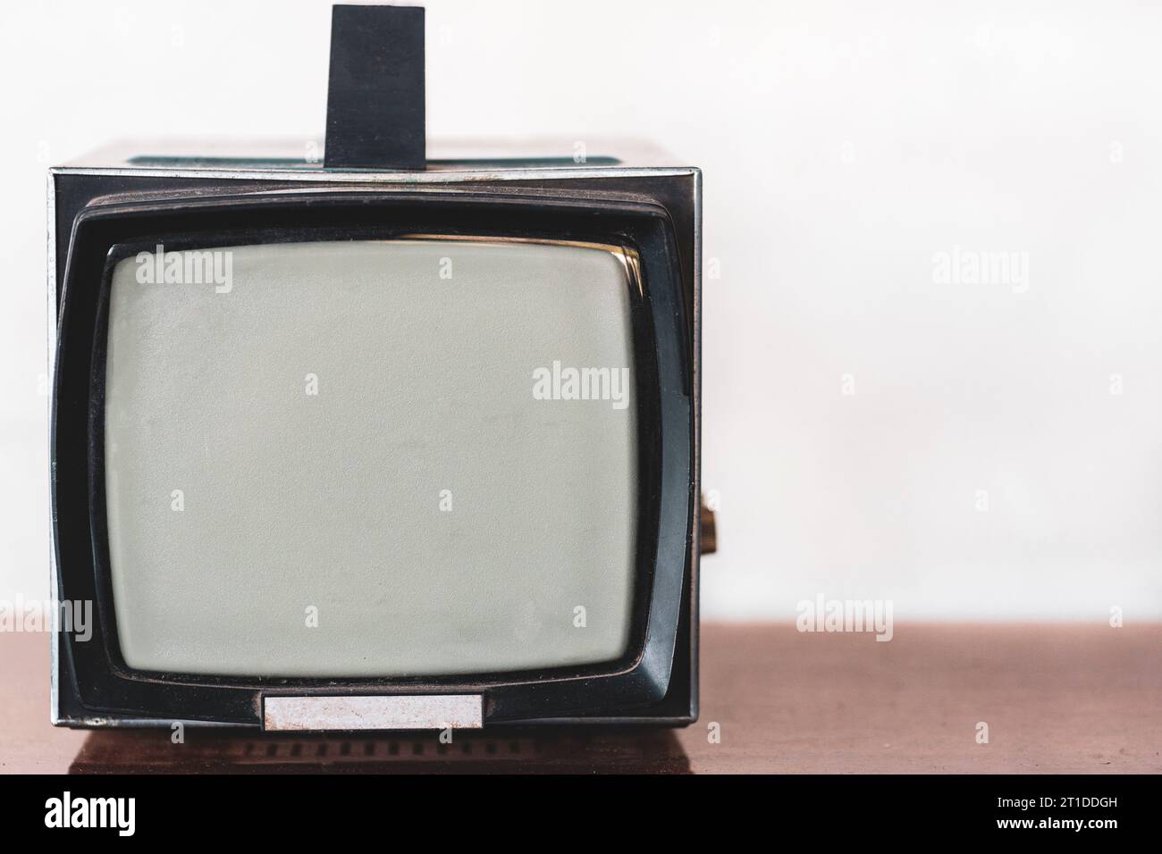 The first vintage small TV. The old TV . Vintage television receiver