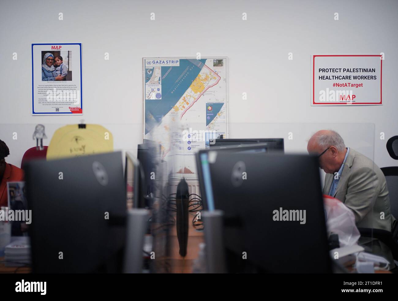 Staff at Medical Aid for Palestinians (MAP), a Palestinian aid charity