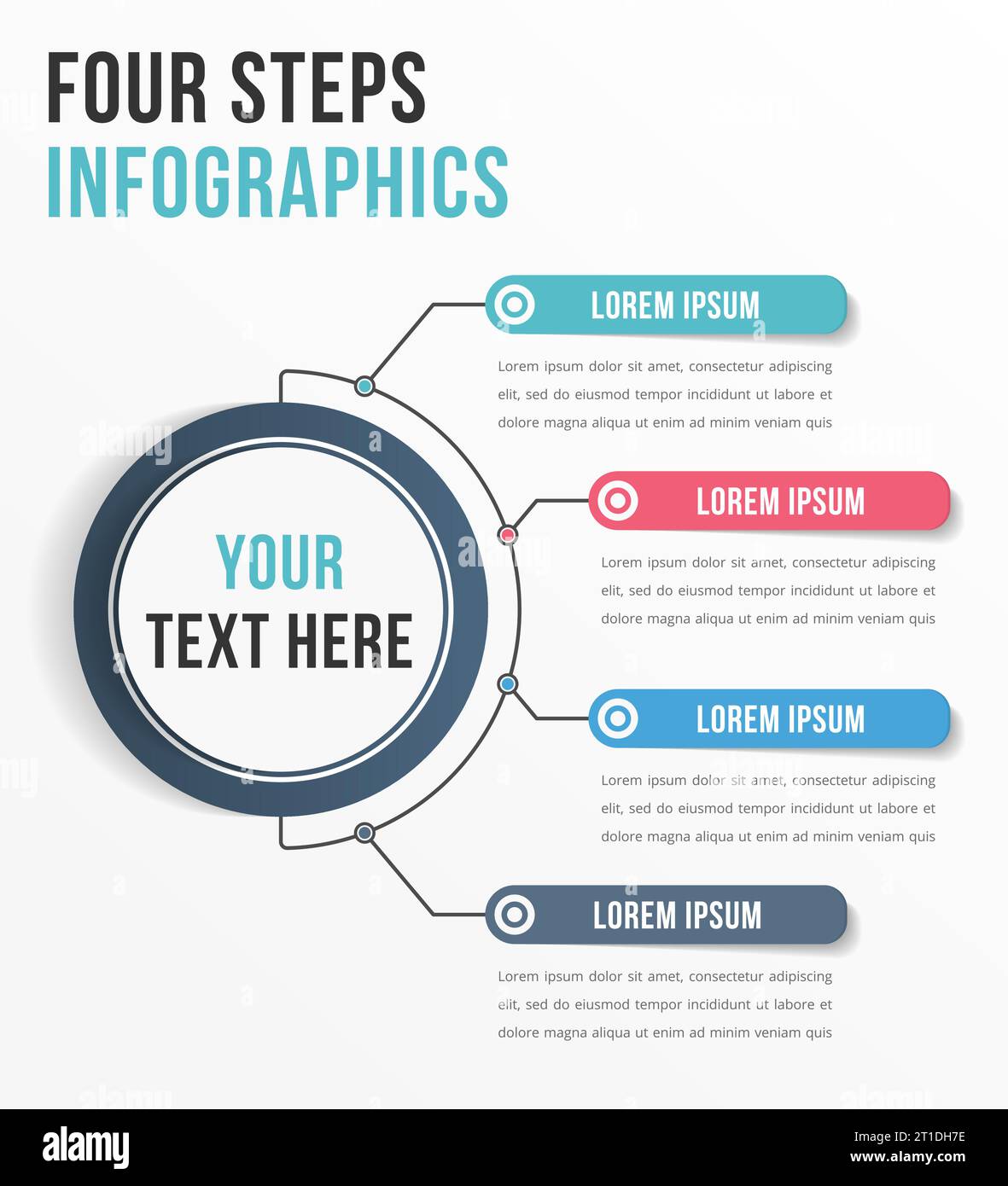 Infographic template with four steps or options, workflow, process ...