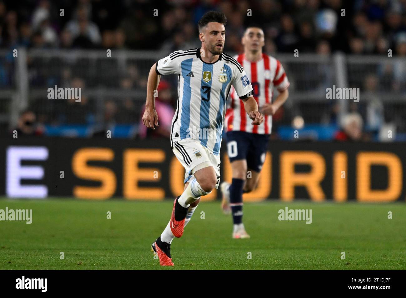 BUENOS AIRES, ARGENTINA - OCTOBER 12: Nicolas Tagliafico during the FIFA World Cup 2026 Qualifier match between Argentina and Paraguay at Estadio Mas Stock Photo