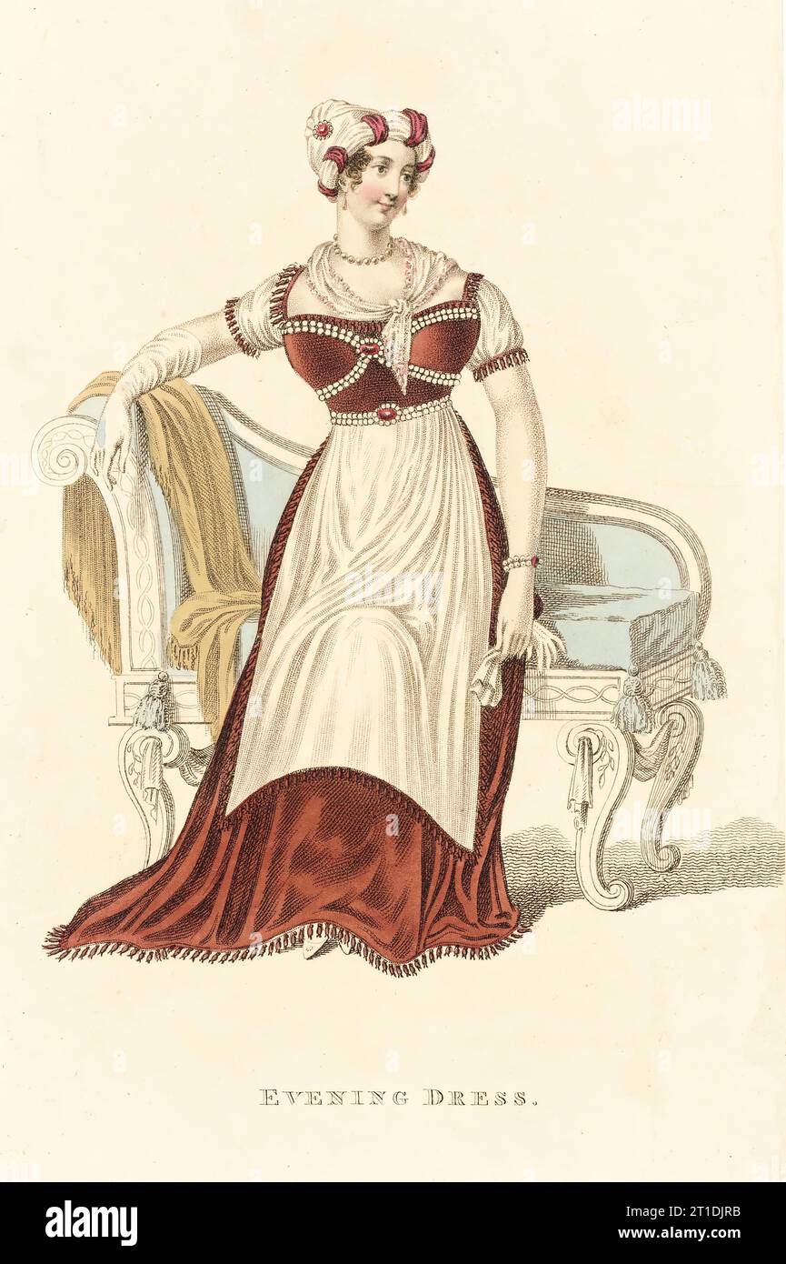 Fashion Plate (Evening Dress), 1812 Stock Photo - Alamy