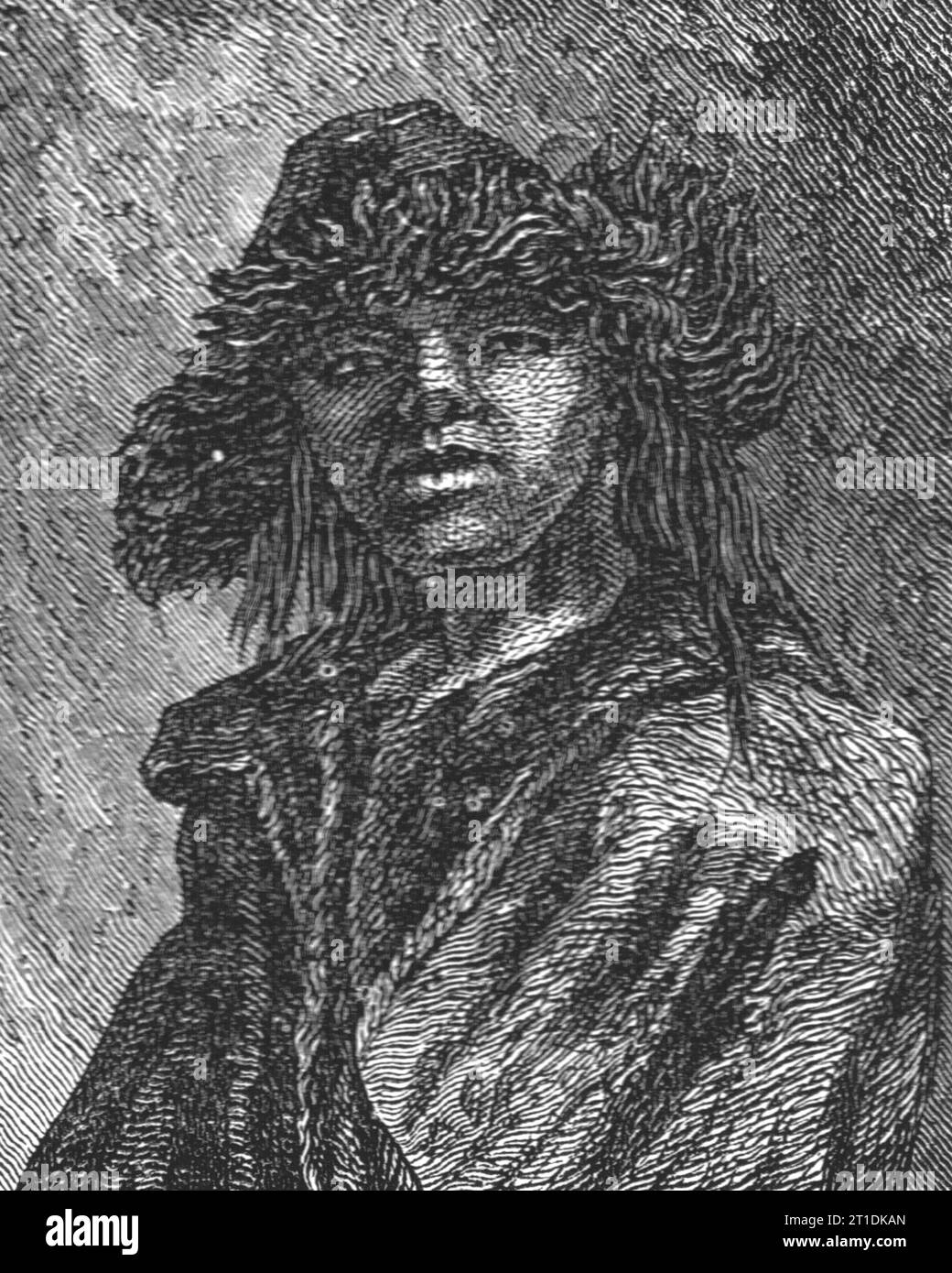 'Young Peasant of Livonia; The Baltic Provinces of Russia',1875. From 'Illustrated Travels' by H.W. Bates. [Cassell, Petter, and Galpin, c1880, London] and Galpin. Stock Photo