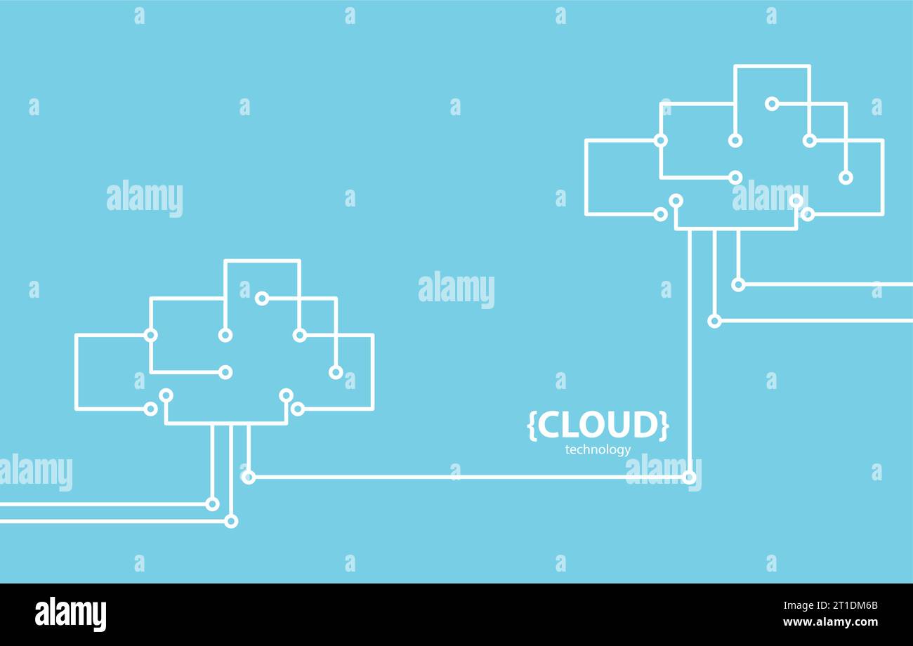 Line style technology cloud background. Vector illustration Stock ...