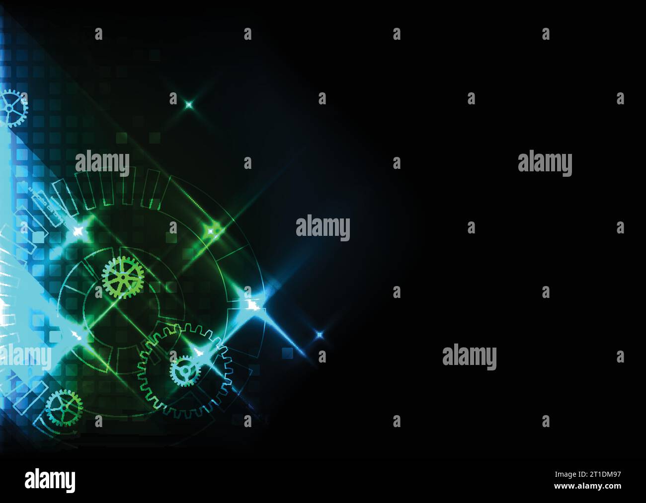 Blue abstract technological background with various technological ...