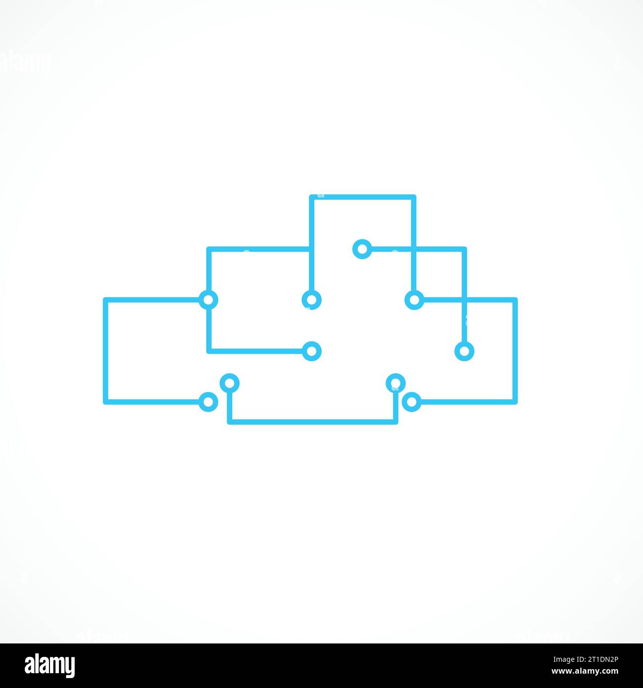 Line style technology cloud background. Vector illustration Stock ...
