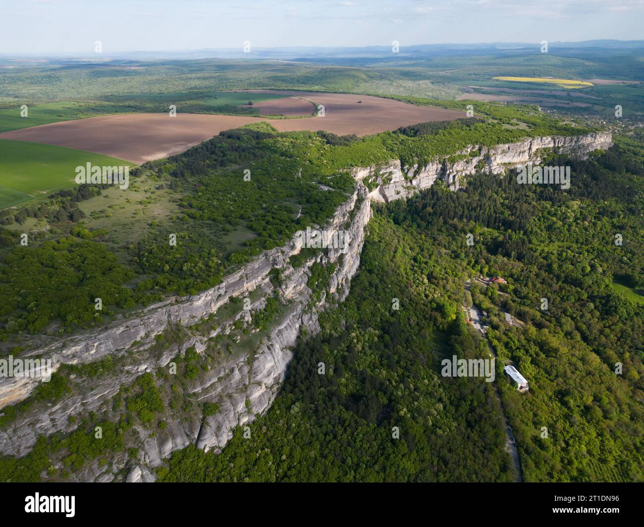 panoramic aerial view of Madara Plateau, where the iconic Madara Rider ...