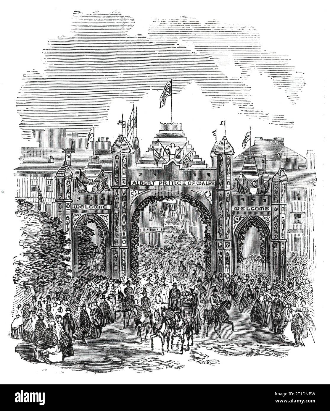 The Prince of Wales at Montreal The Arch at the Place d'Armes, 1860