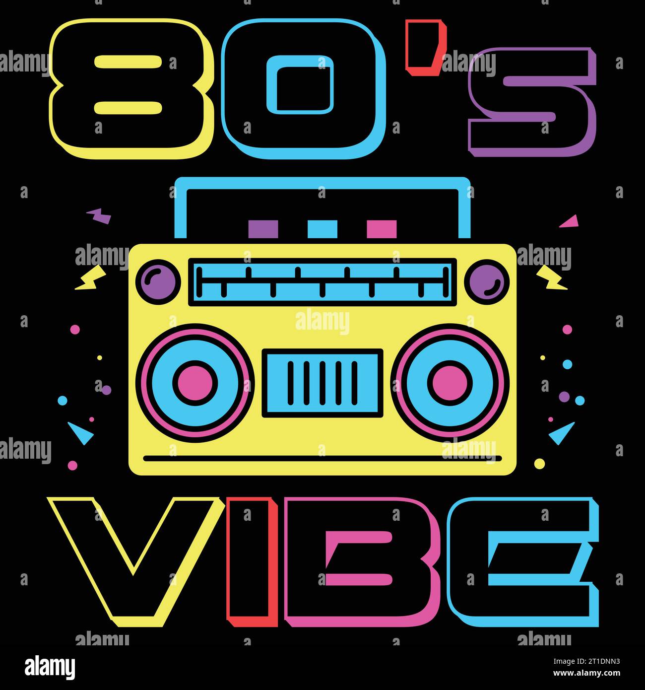 This Is My 80's Vibe 1980s T Shirt Stock Vector