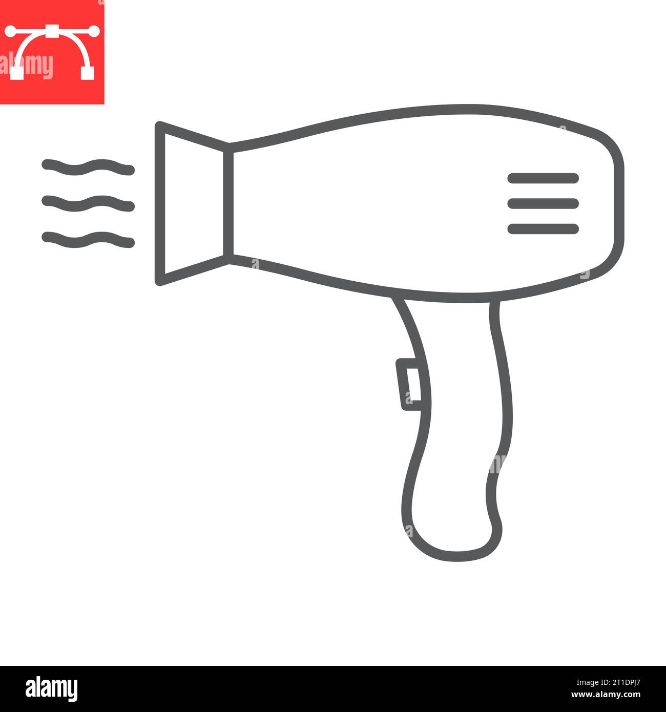 Hair dryer line icon, appliance and blow dryer, hairdryer vector icon, vector graphics, editable