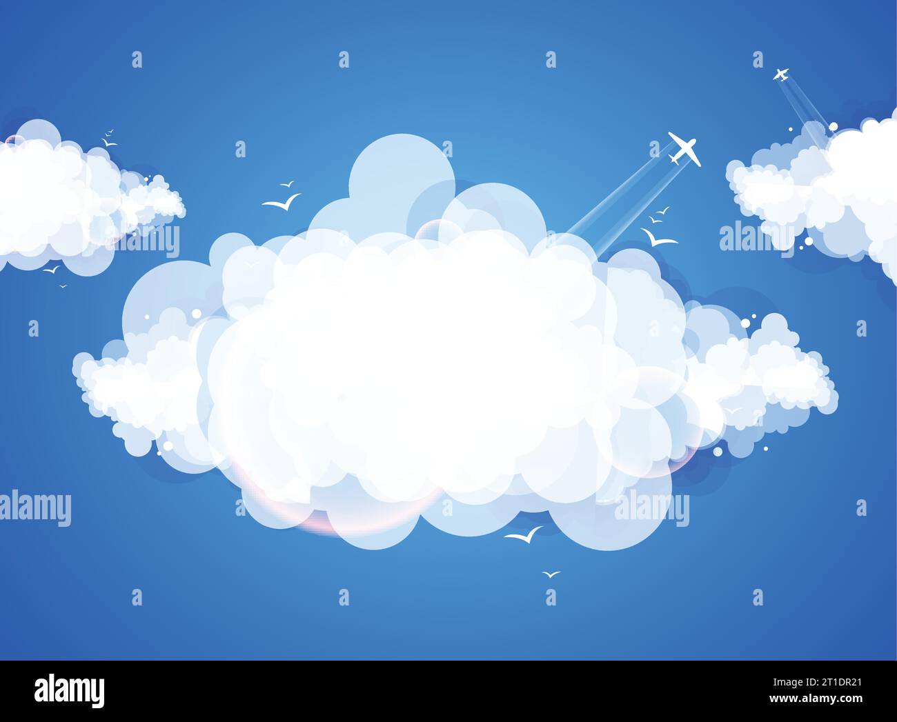 Blue sky with clouds. Vector nature background Stock Vector Image & Art ...