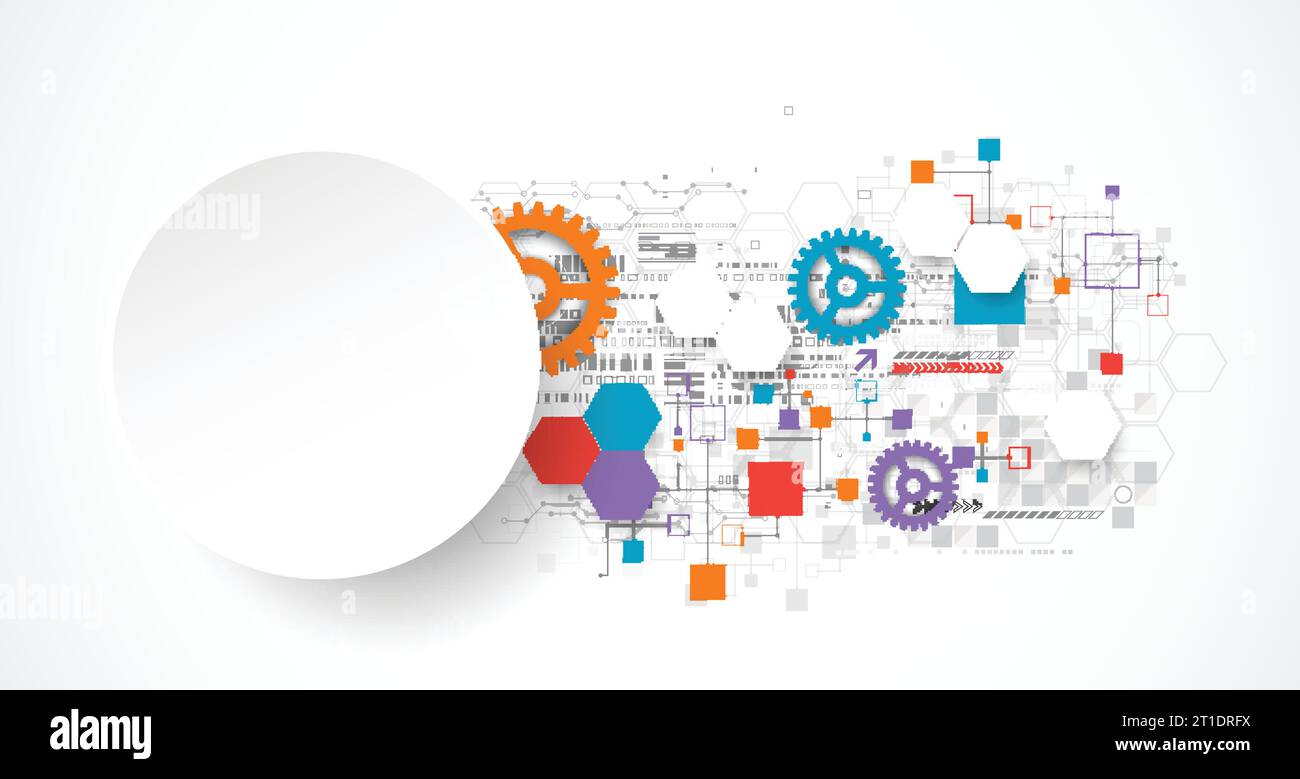 Abstract technology background with various technological elements ...