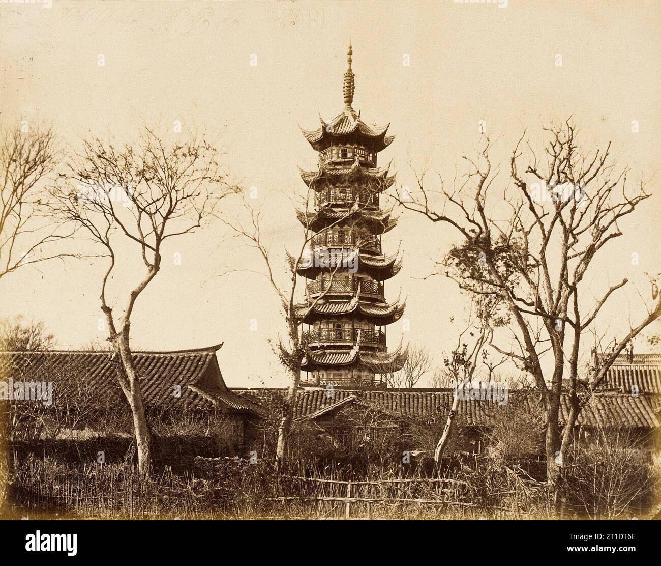 Shanghai Pagoda, 1860. Stock Photo