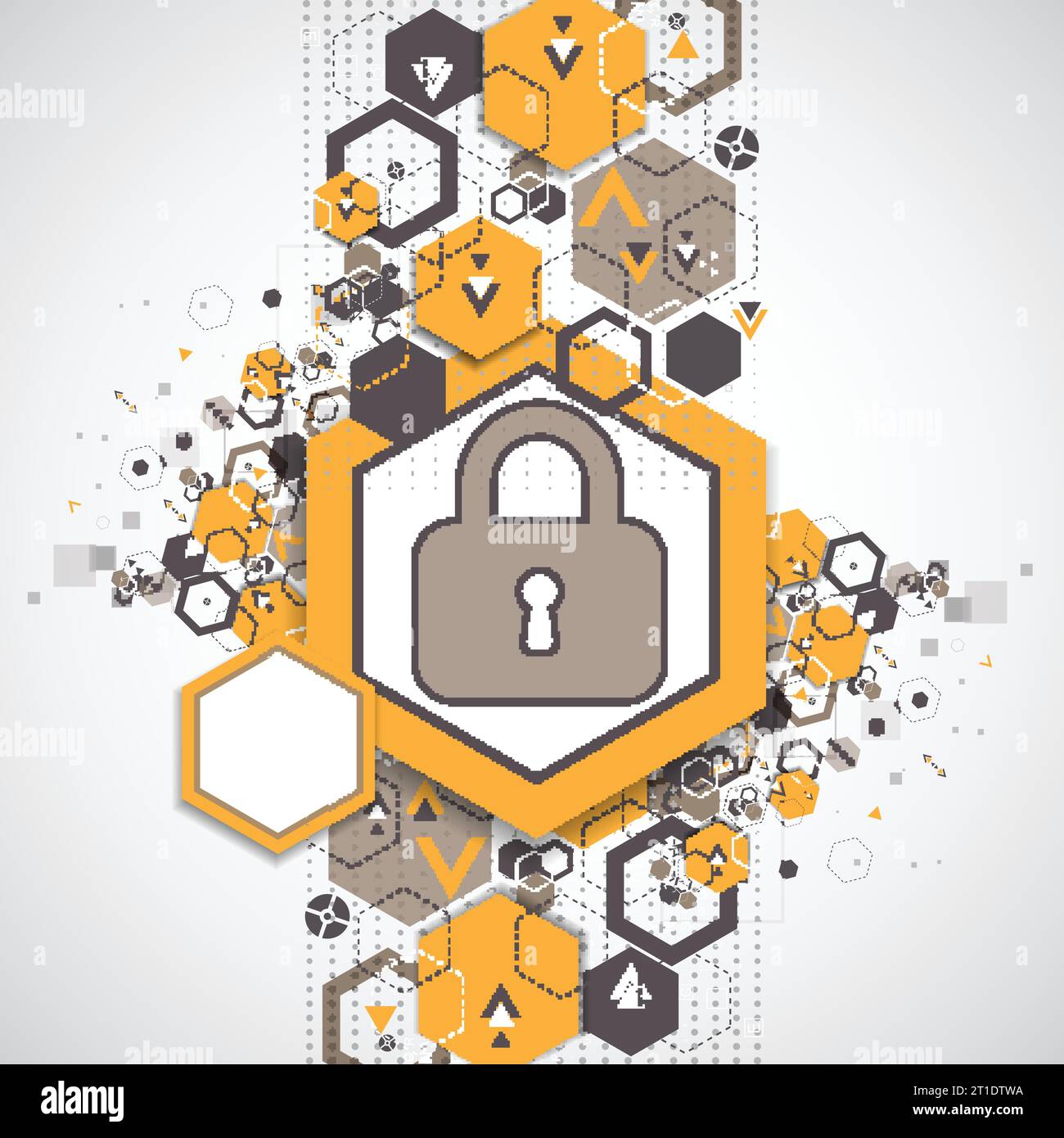 Concept of structure of the digital protection. Vector Stock Vector