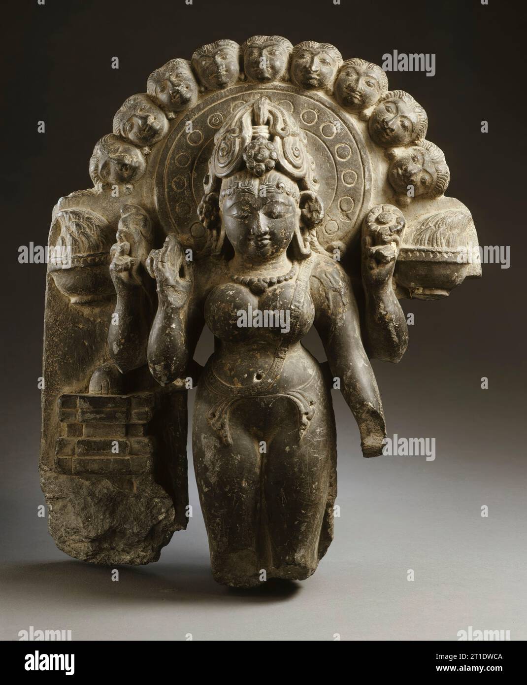 Parvati Performing the Panchatapas (Five Austerities) Ritual, 8th-9th century. Stock Photo