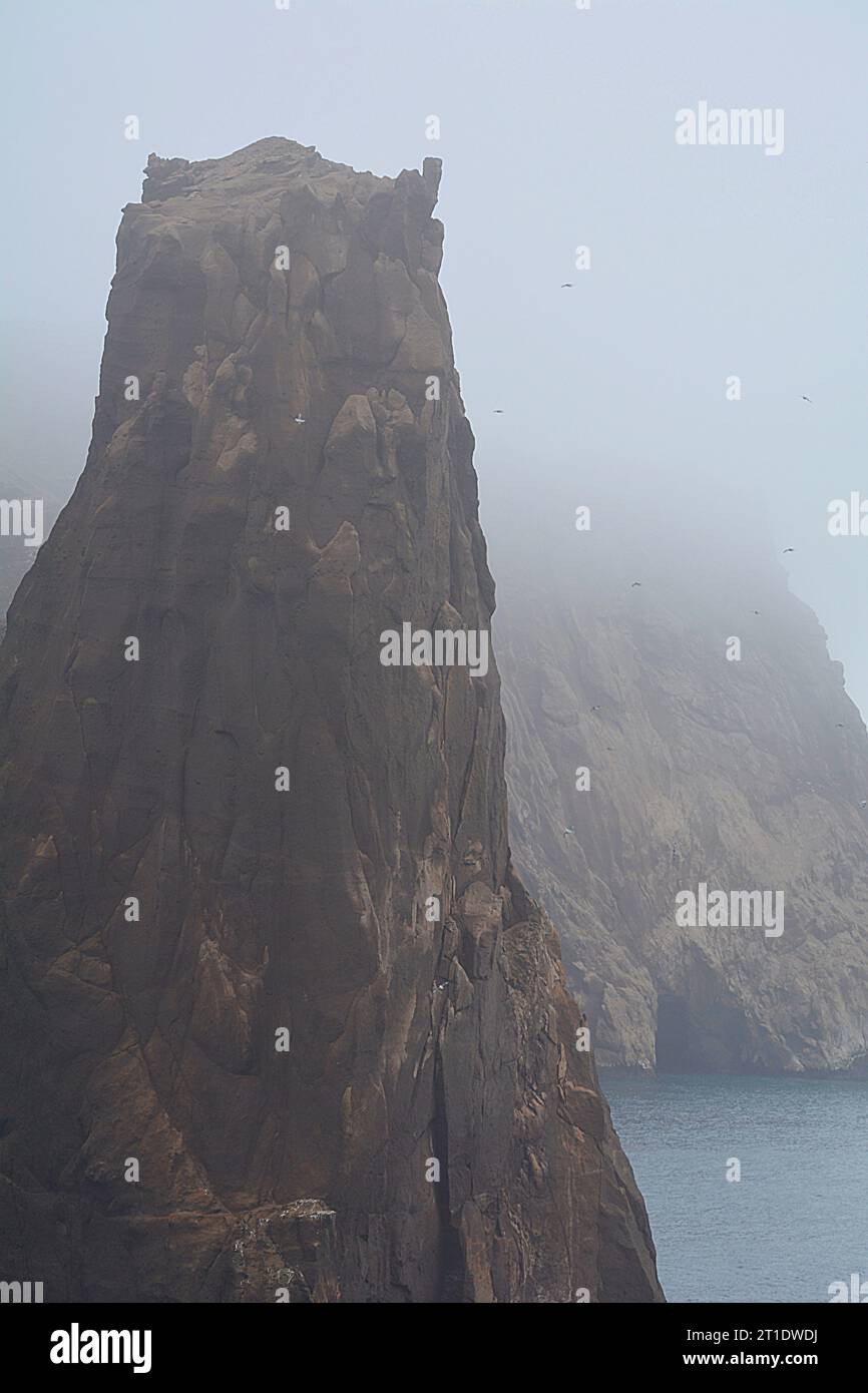 Antarctic; south Shetland Islands; Deception Island; ring-shaped island with an opening in the south-eastern part; Entrance to Neptune's Bellows; extreme winds Stock Photo