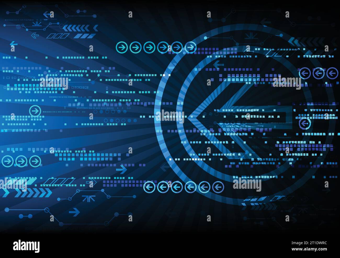 Blue abstract technological background with various technological ...
