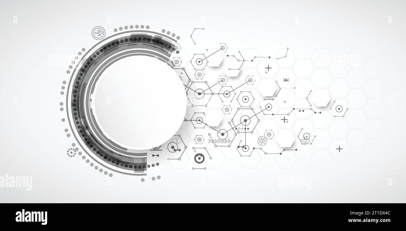 Abstract technology background with various technological elements ...
