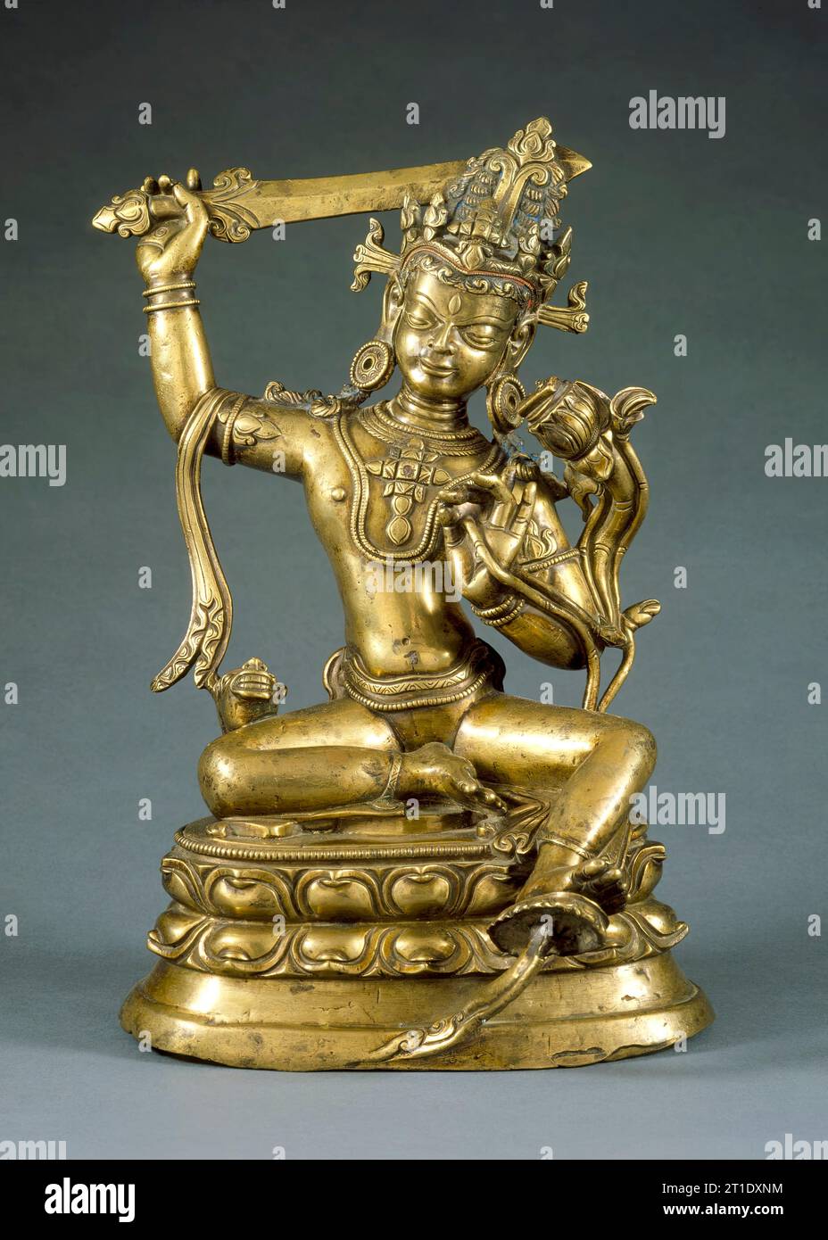 The Bodhisattva Manjushri, 13th century. Stock Photo
