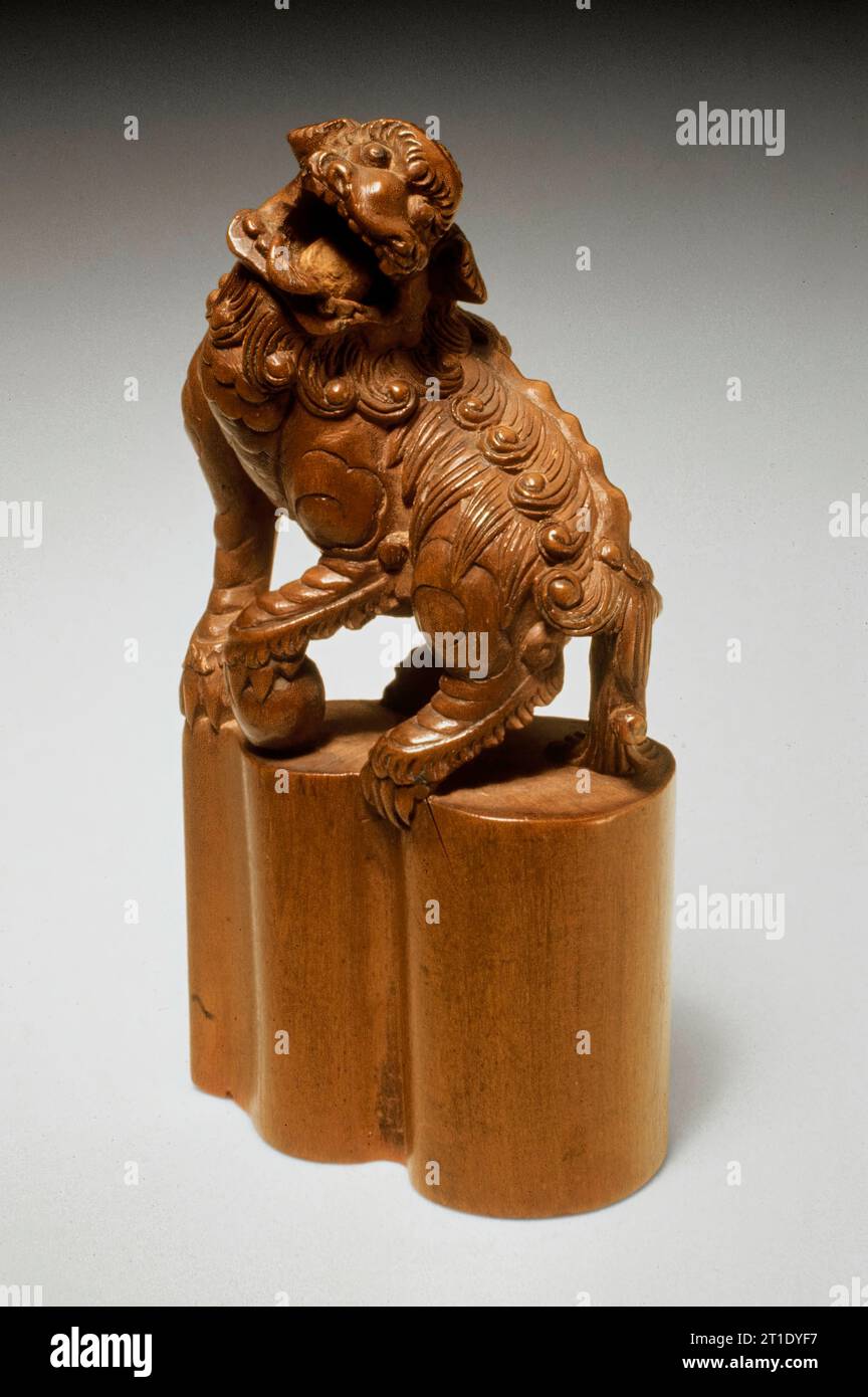 Seal Carved as Chinese Lion, Late 19th century. Stock Photo