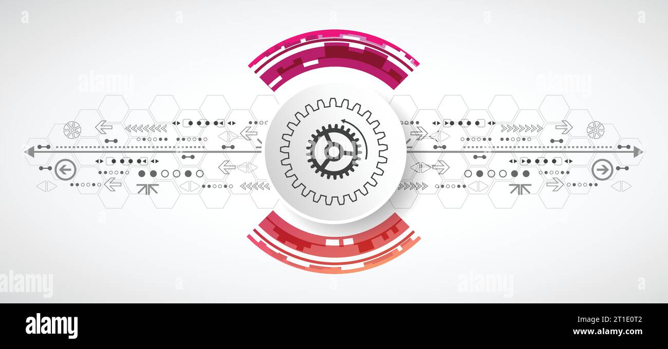Abstract technological background with various elements. Circle theme ...