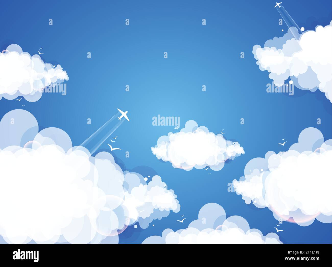 Blue sky with clouds. Vector nature background Stock Vector Image & Art ...