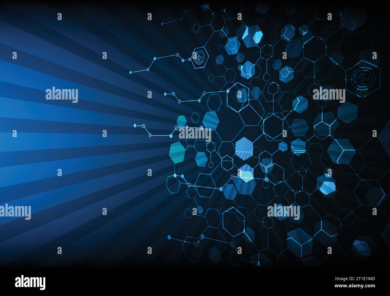 Blue abstract technological background with various technological ...