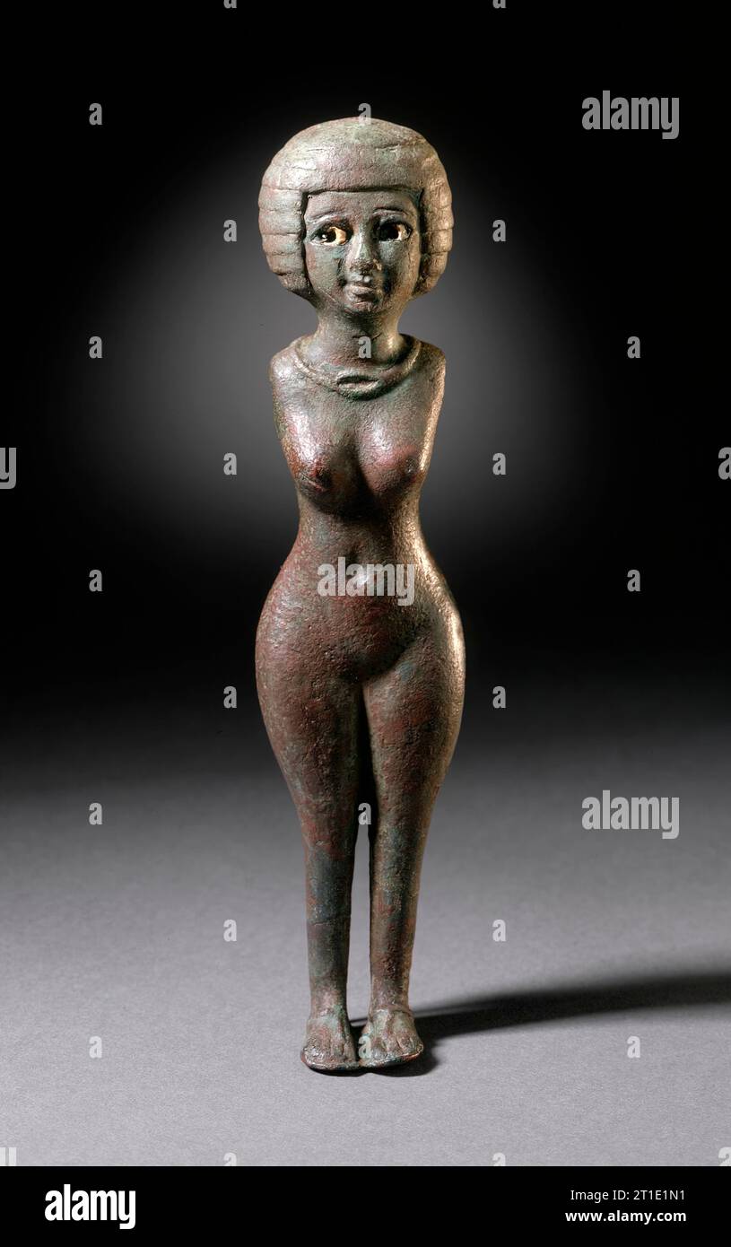 Nubian Female Figure, Egypt, Late Period, 25th Dynasty (711 - 600 BCE) or later. Stock Photo