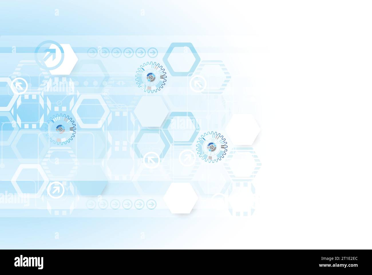Blue colored hexagon technology background. Vector Stock Vector
