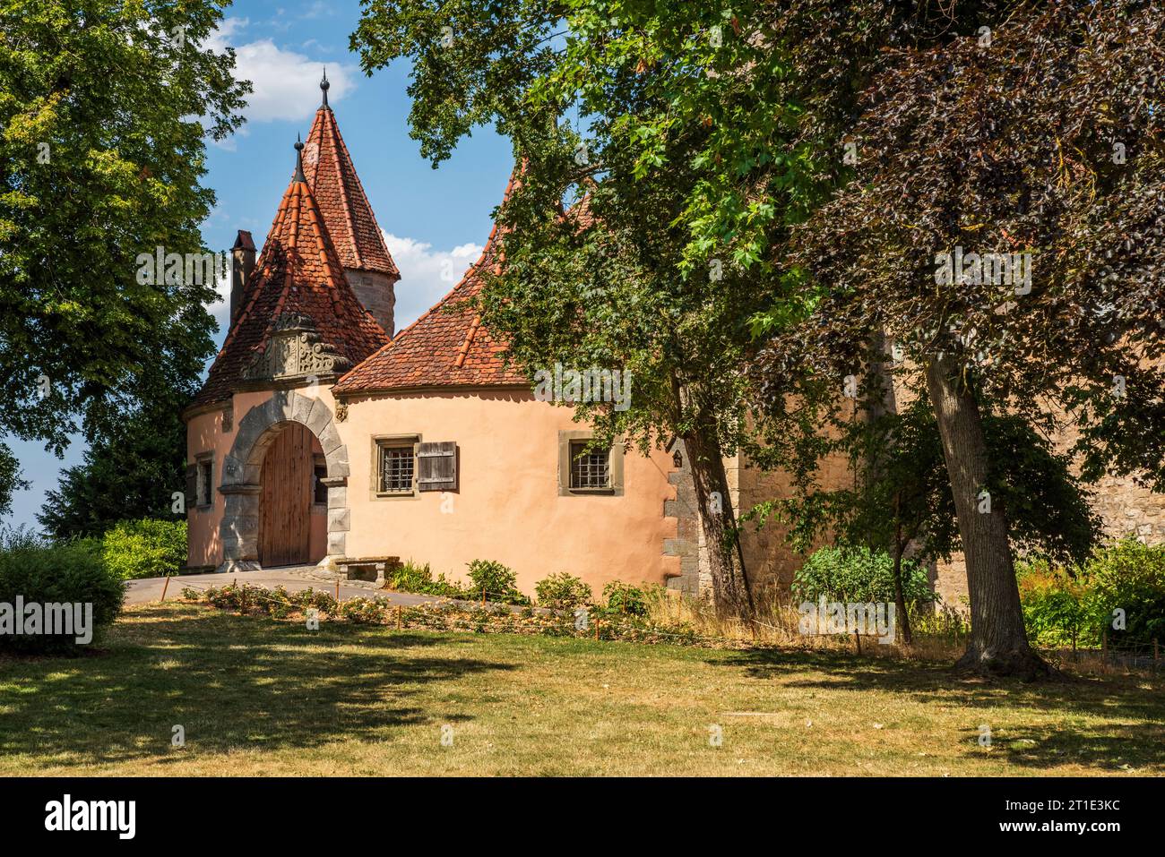 Castle gate in Rothenburg ob der Tauber, Middle Franconia, Bavaria ...