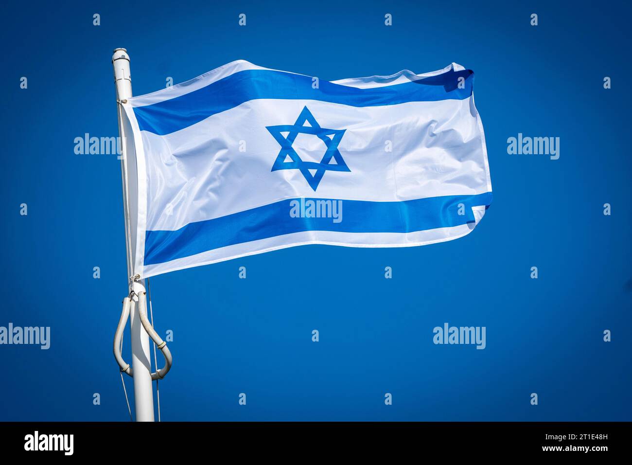 The flag of Israel above the UK Government Queen Elizabeth House