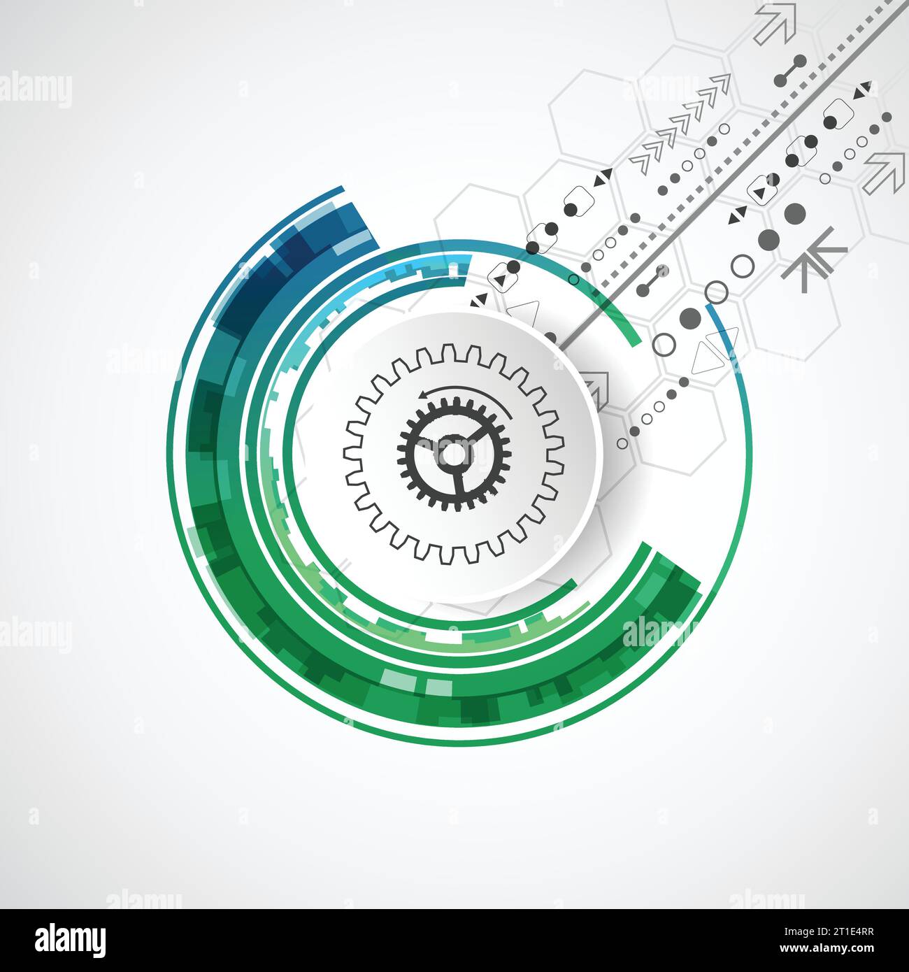 Abstract technological background with various elements. Circle theme ...
