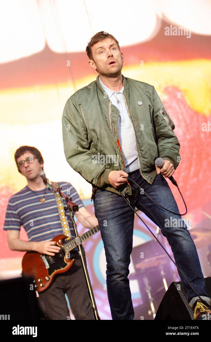London, United Kingdom. 20th June 2015. Blur headline British Summer Time Festival in Hyde Park. Cristina Massei Stock Photo
