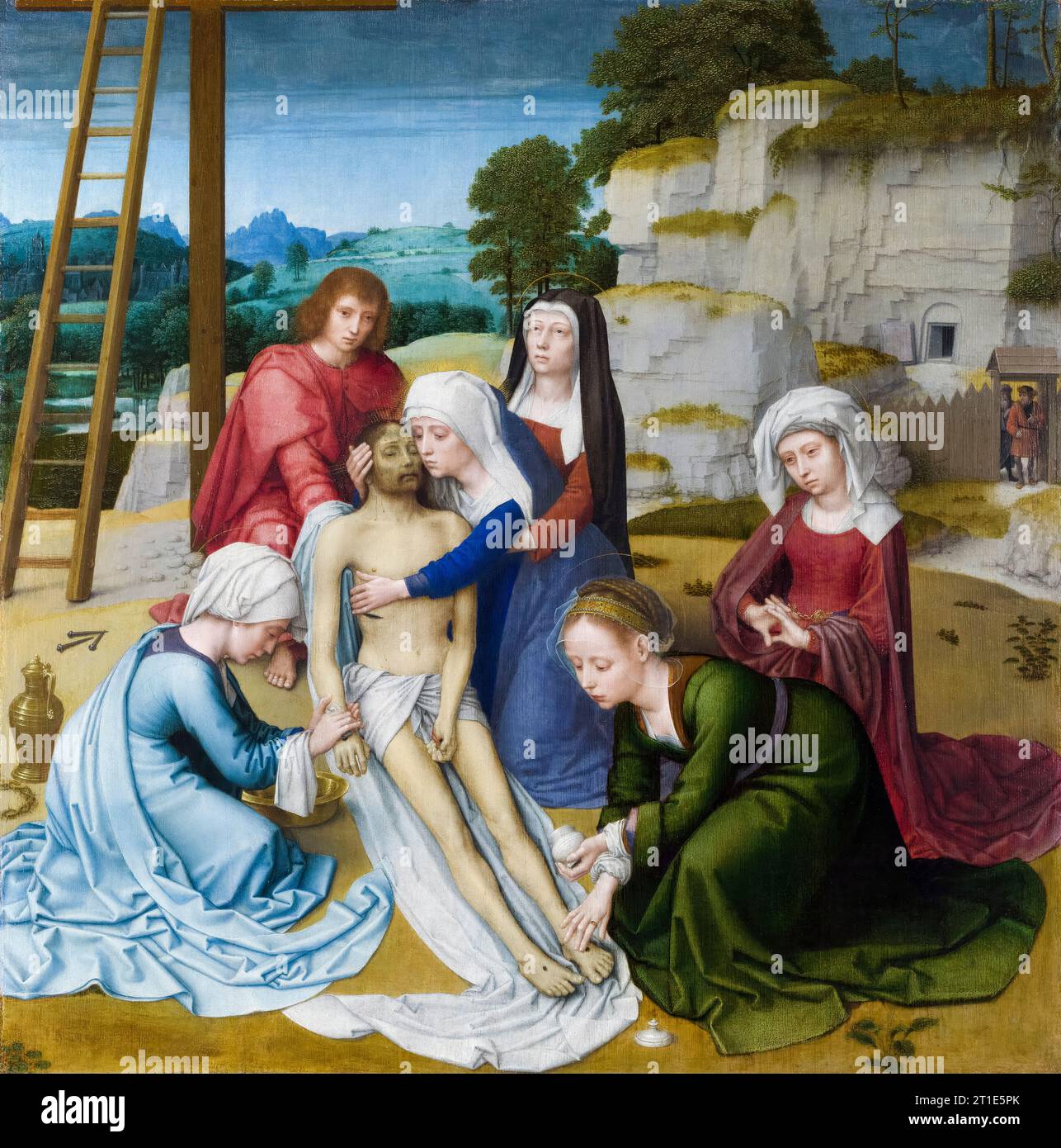 Gerard David, Lamentation, painting in oil on wood, 1515-1523 Stock Photo