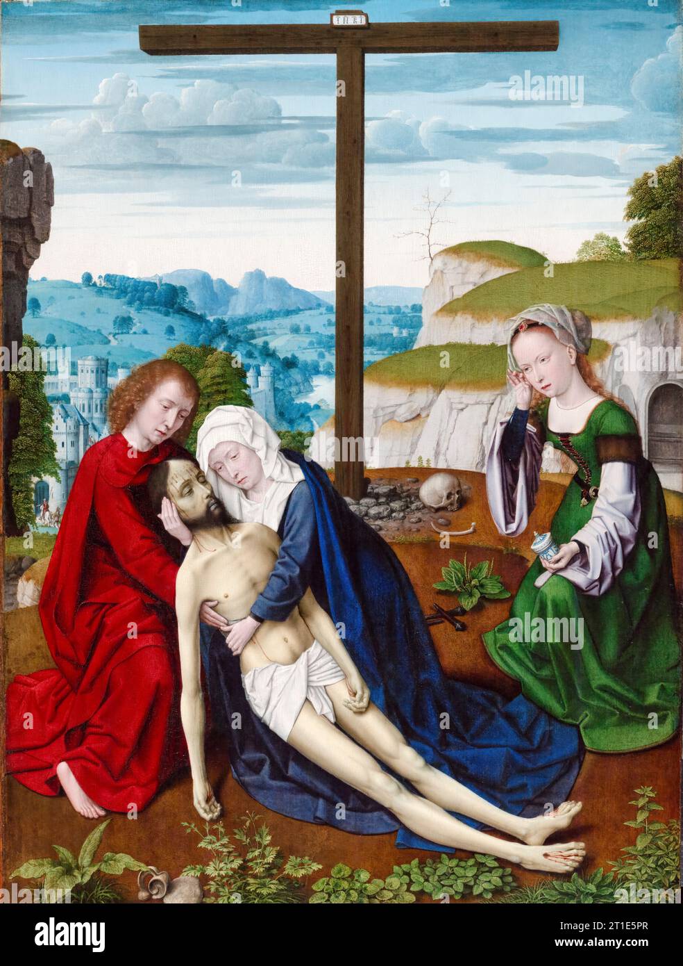 Lamentation, painting in oil on panel by Gerard David, 1515-1520 Stock Photo