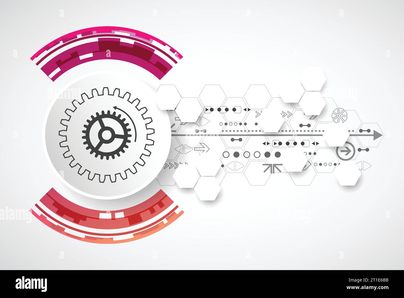 Abstract technological background with various elements. Circle theme ...