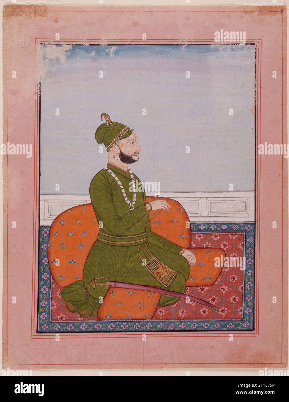 Raj Singh (reigned 1685-1695) of Guler, between c1690 and c1710. Stock Photo