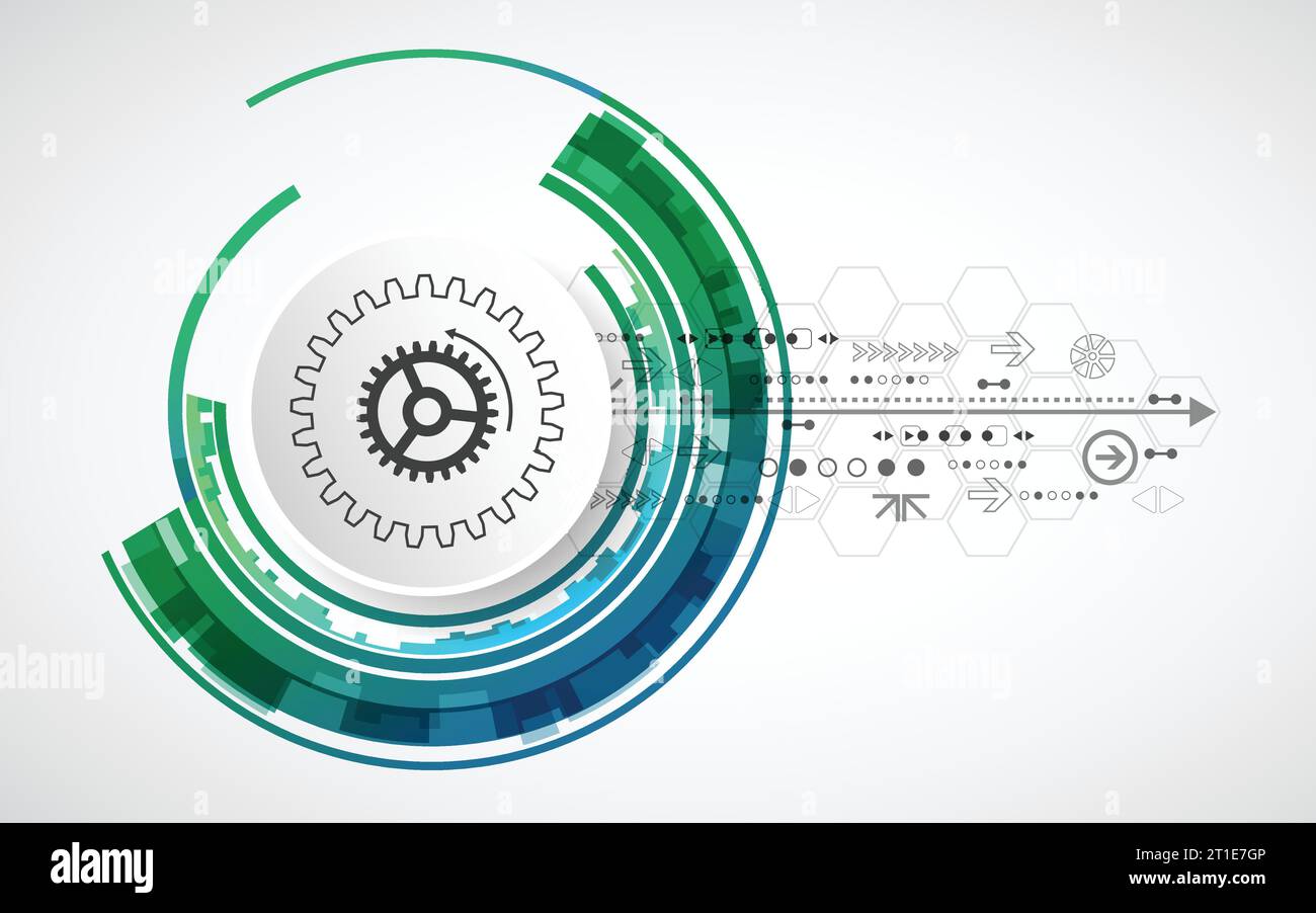 Abstract technological background with various elements. Circle theme ...