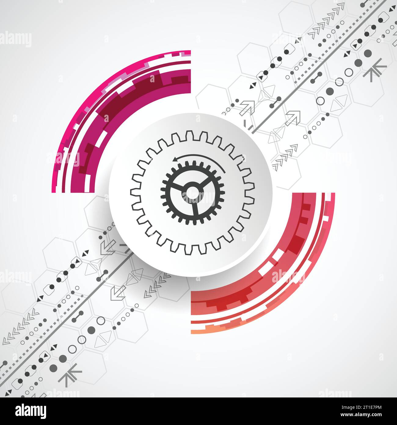 Abstract technological background with various elements. Circle theme ...
