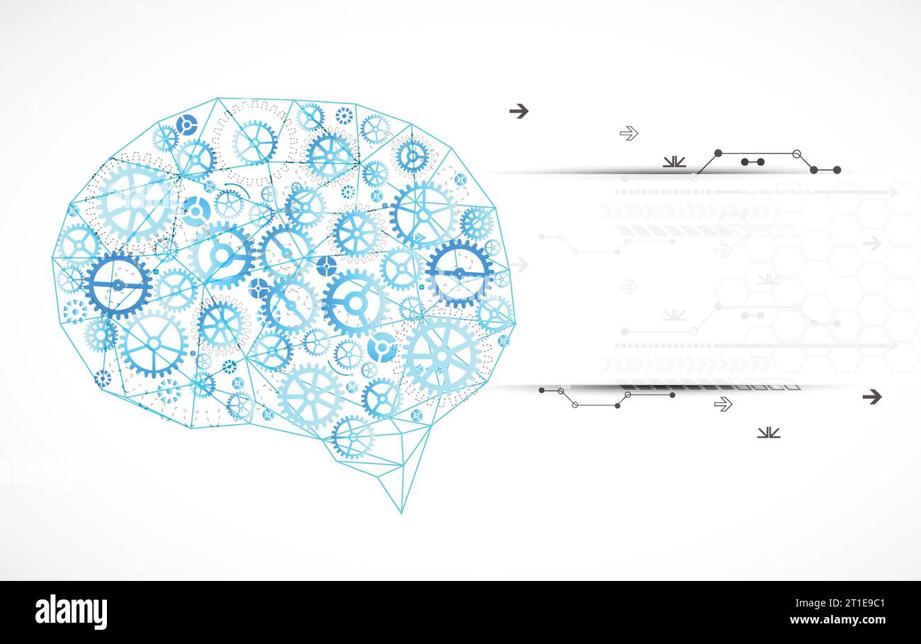Abstract digital brain,technology concept. Vector Stock Vector Image ...
