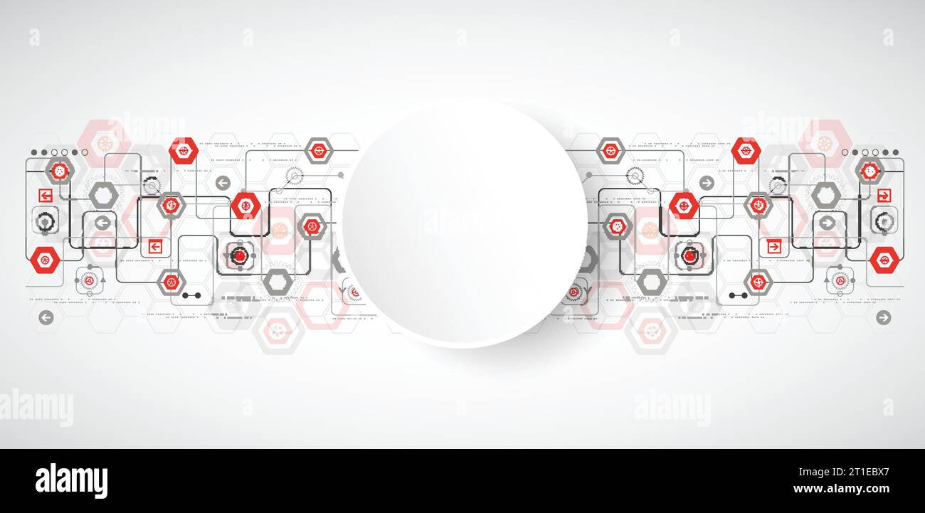 Abstract background with various technological elements. Vector Stock Vector