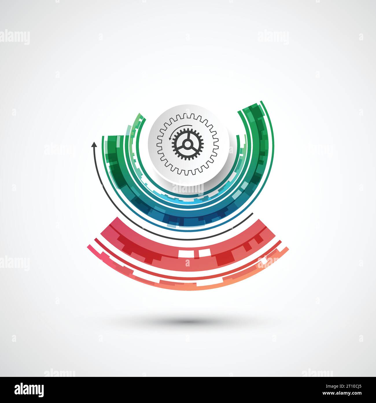 Abstract technological background with various elements. Circle theme ...