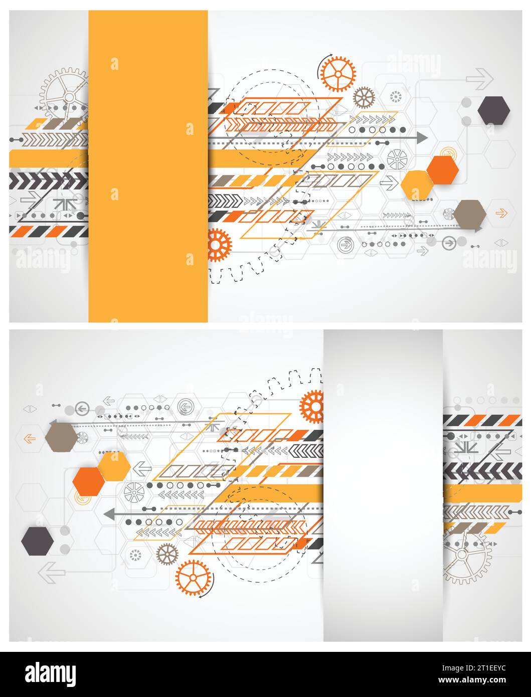 Abstract background with various technological elements. Vector ...