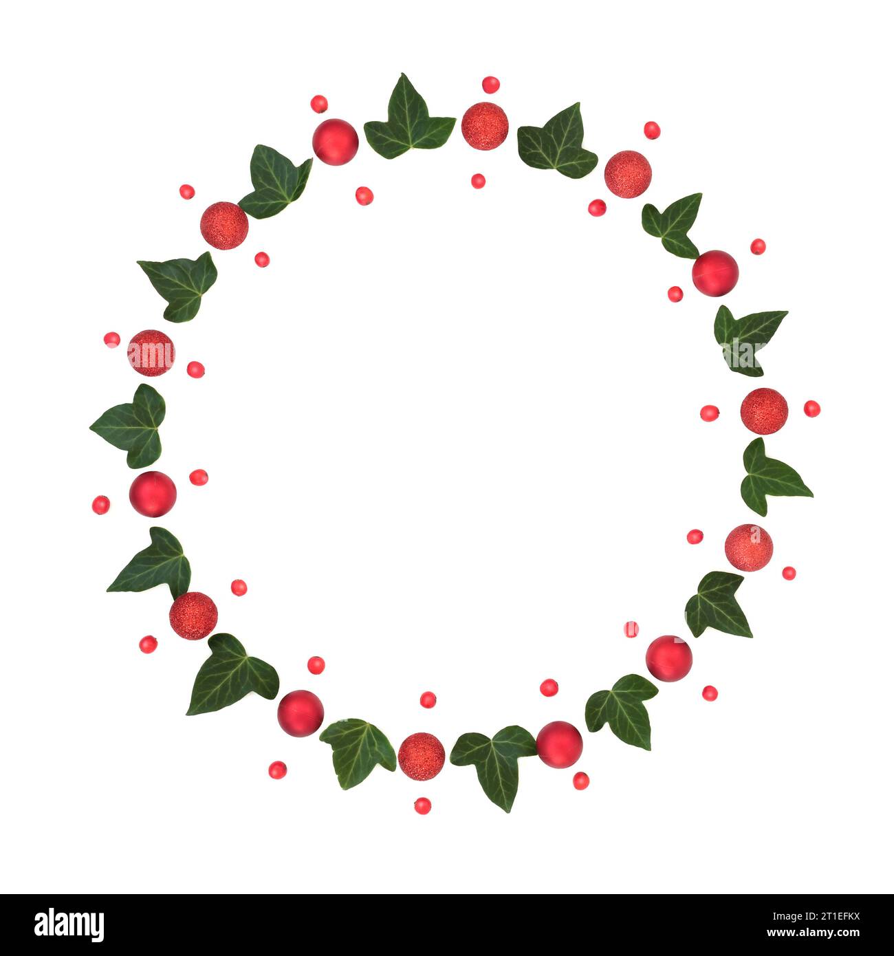 https://c8.alamy.com/comp/2T1EFKX/christmas-red-bauble-winter-holly-berry-mistletoe-and-ivy-leaf-wreath-abstract-on-white-traditional-festive-design-for-greeting-card-logo-card-l-2T1EFKX.jpg