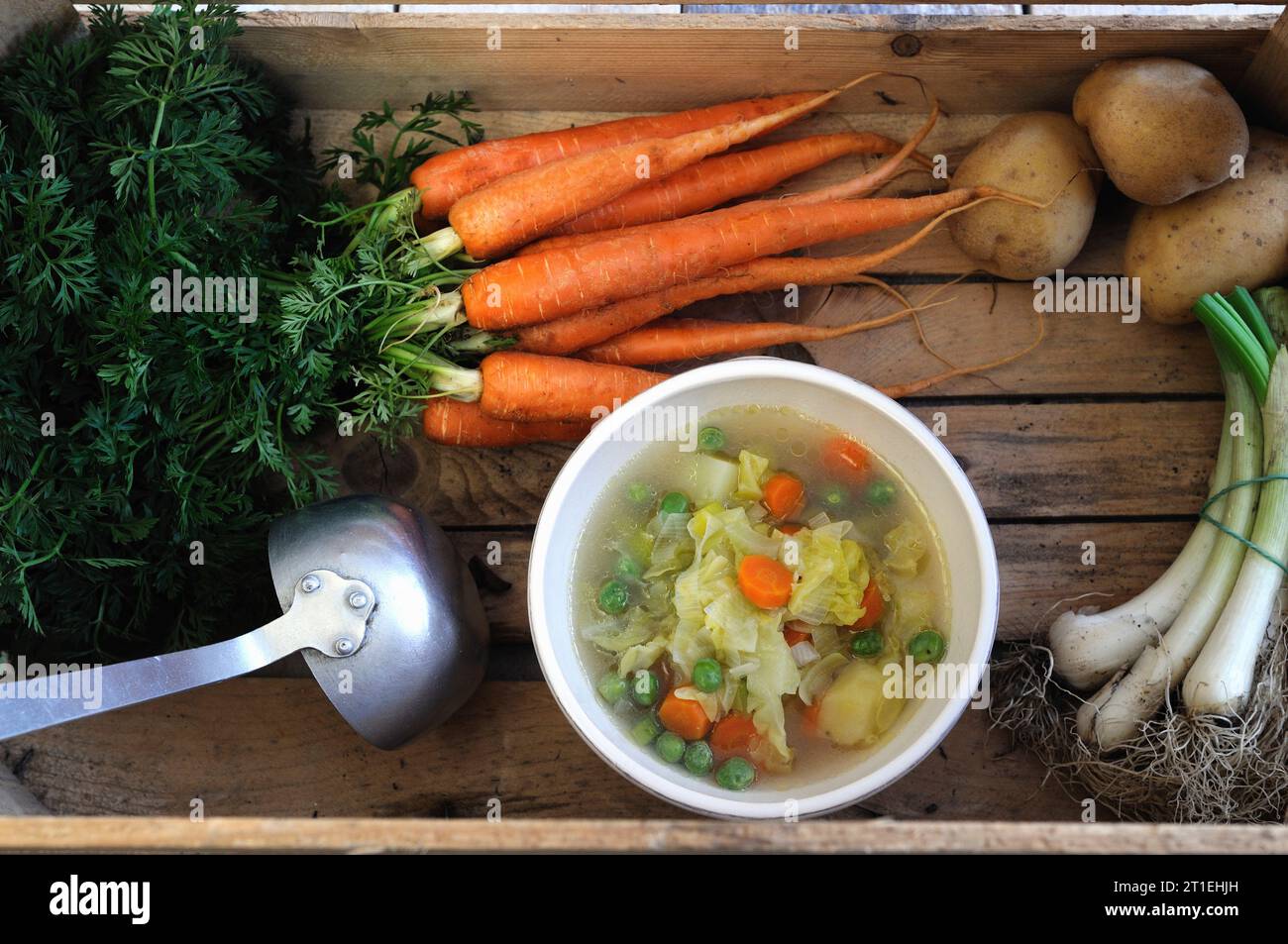 Minestrone with fresh ingredients Stock Photo