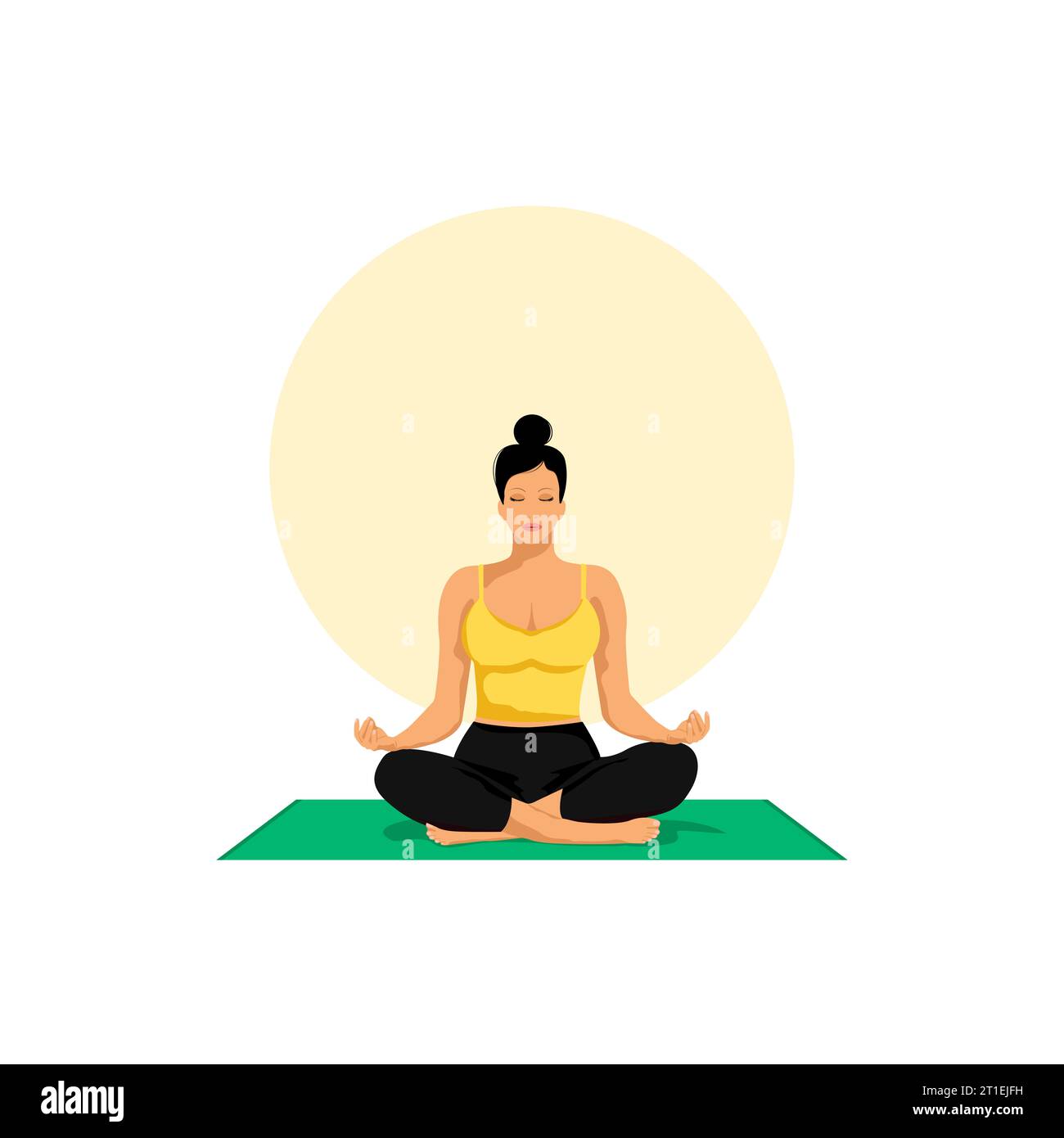 Funny Yoga Woman Character Meditation Stock Vector - Illustration of  female, position: 94950623